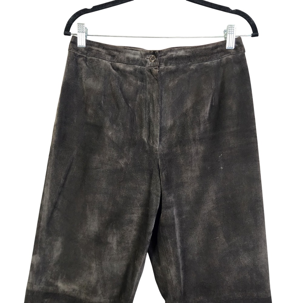 Carlisle Womens Vintage Calf Suede‎ Leather Pants Size 8 Straight Leg High Rise - Picture 2 of 15